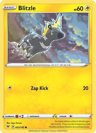 'Pokemon - 'Blitzle 053/185  SWSH04 Vivid Voltage - Common