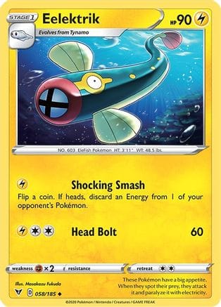 'Pokemon - 'Eelektrik 058/185  SWSH04 Vivid Voltage - Uncommon