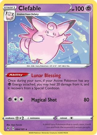 'Pokemon - 'Clefable 064/185  SWSH04 Vivid Voltage - Rare