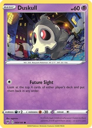'Pokemon - 'Duskull 069/185  - Reverse Holofoil SWSH04 Vivid Voltage - Common