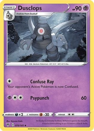 'Pokemon - 'Dusclops 070/185  - Reverse Holofoil SWSH04 Vivid Voltage - Uncommon