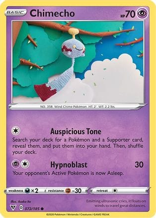 'Pokemon - 'Chimecho 072/185  - Reverse Holofoil SWSH04 Vivid Voltage - Common