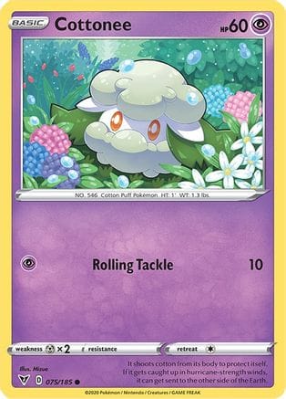 'Pokemon - 'Cottonee 075/185  - Reverse Holofoil SWSH04 Vivid Voltage - Common
