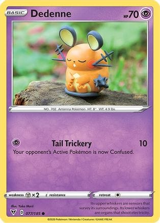 'Pokemon - 'Dedenne 077/185  - Reverse Holofoil SWSH04 Vivid Voltage - Common