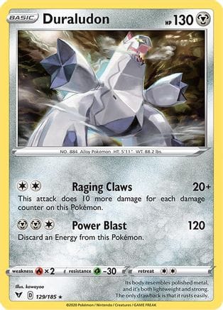 'Pokemon - 'Duraludon 129/185  - Reverse Holofoil SWSH04 Vivid Voltage - Holo Rare