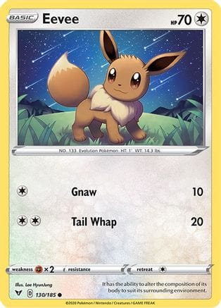 'Pokemon - 'Eevee 130/185  SWSH04 Vivid Voltage - Common