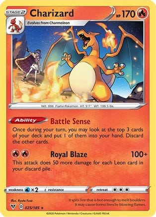 'Pokemon - 'Charizard 025/185  - Holofoil Deck Exclusives - Holo Rare