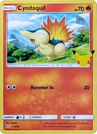 'Pokemon - 'Cyndaquil 010/25  - Holofoil McDonalds 25th Anniversary Promos - Promo