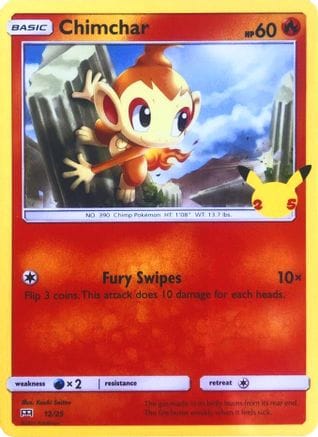 'Pokemon - 'Chimchar 012/25  McDonalds 25th Anniversary Promos - Promo