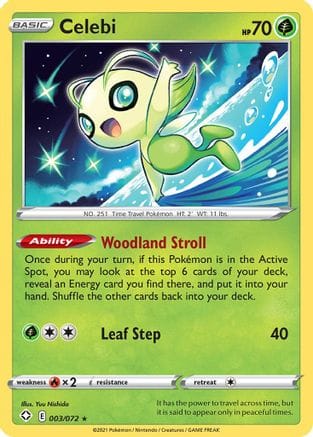 'Pokemon - 'Celebi 003/072  - Reverse Holofoil Shining Fates - Rare
