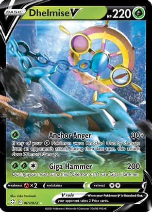 'Pokemon - 'Dhelmise V 009/072  - Holofoil Shining Fates - Ultra Rare