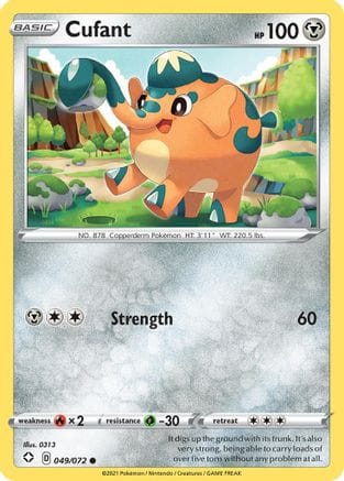 'Pokemon - 'Cufant 049/072  - Reverse Holofoil Shining Fates - Common
