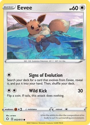 'Pokemon - 'Eevee 052/072  Shining Fates - Common