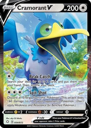 'Pokemon - 'Cramorant V 054/072  - Holofoil Shining Fates - Ultra Rare