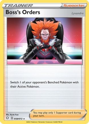 'Pokemon - 'Boss's Orders 058/072  Shining Fates - Rare