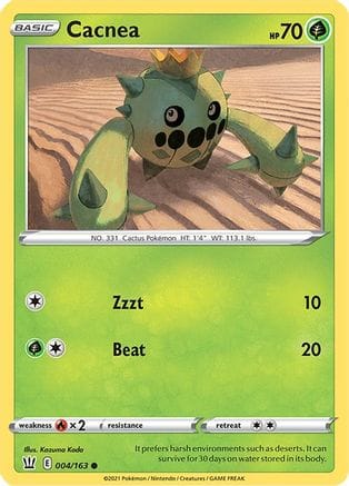 'Pokemon - 'Cacnea 004/163  SWSH05 Battle Styles - Common