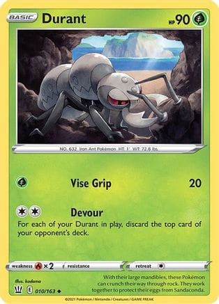 'Pokemon - 'Durant 010/163  - Reverse Holofoil SWSH05 Battle Styles - Uncommon