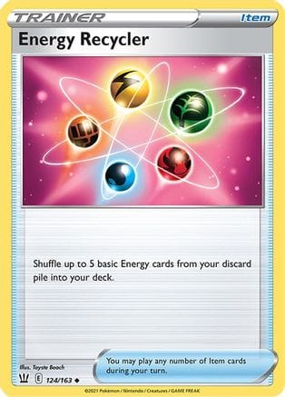 'Pokemon - 'Energy Recycler 124/163  - Reverse Holofoil SWSH05 Battle Styles - Uncommon