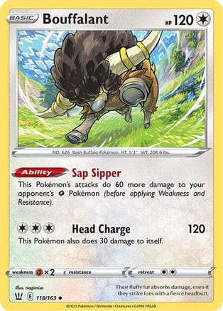 'Pokemon - 'Bouffalant 118/163  SWSH05 Battle Styles - Uncommon