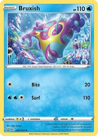 'Pokemon - 'Bruxish 043/163  - Reverse Holofoil SWSH05 Battle Styles - Uncommon