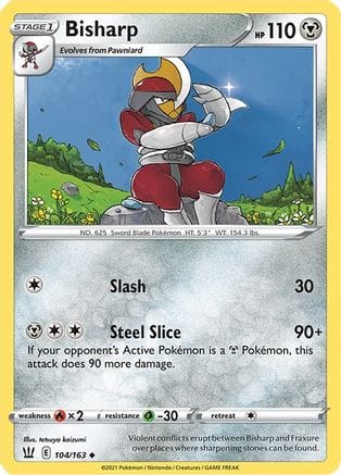 'Pokemon - 'Bisharp 104/163  - Reverse Holofoil SWSH05 Battle Styles - Uncommon