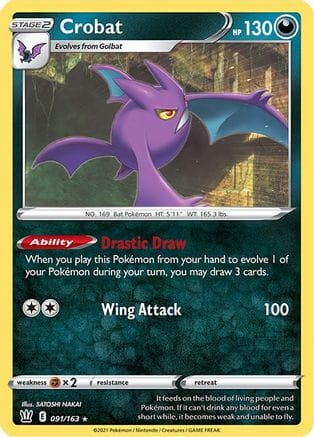 'Pokemon - 'Crobat 091/163  - Holofoil SWSH05 Battle Styles - Holo Rare