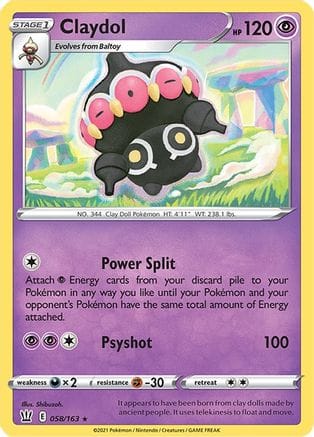 'Pokemon - 'Claydol 058/163  SWSH05 Battle Styles - Rare