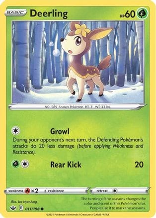'Pokemon - 'Deerling 011/198  SWSH06 Chilling Reign - Common