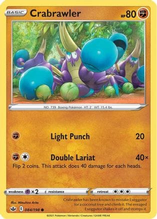 'Pokemon - 'Crabrawler 084/198  SWSH06 Chilling Reign - Common