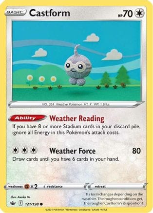 'Pokemon - 'Castform 121/198  SWSH06 Chilling Reign - Common