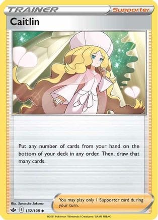 'Pokemon - 'Caitlin 132/198  SWSH06 Chilling Reign - Uncommon