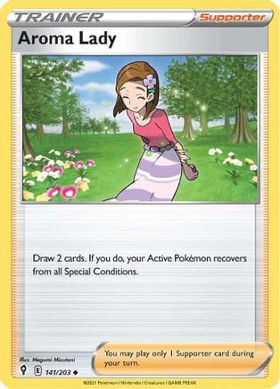 'Pokemon - 'Aroma Lady 141/203  SWSH07 Evolving Skies - Uncommon