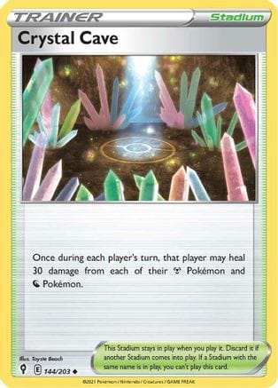 'Pokemon - 'Crystal Cave 144/203  SWSH07 Evolving Skies - Uncommon