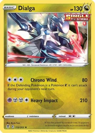 'Pokemon - 'Dialga 112/203  - Holofoil SWSH07 Evolving Skies - Holo Rare