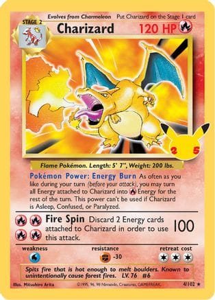 'Pokemon - 'Charizard 004/102  - Holofoil Celebrations Classic Collection - Classic Collection