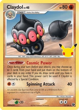 'Pokemon - 'Claydol 015/106  - Holofoil Celebrations Classic Collection - Classic Collection