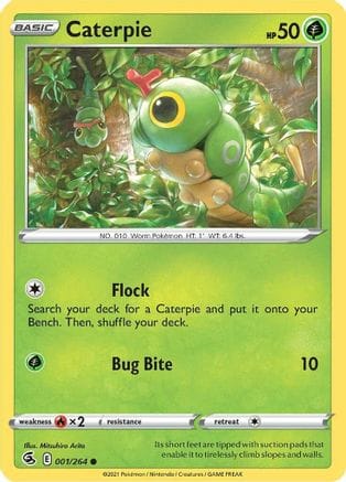 'Pokemon - 'Caterpie 001/264  SWSH08 Fusion Strike - Common