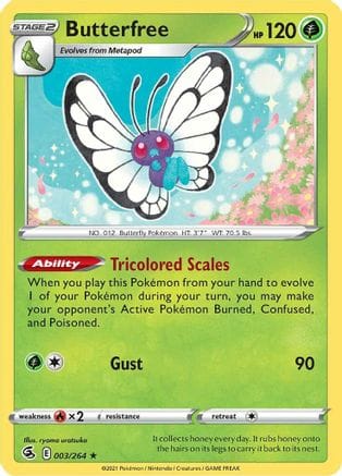 'Pokemon - 'Butterfree 003/264  - Holofoil SWSH08 Fusion Strike - Holo Rare