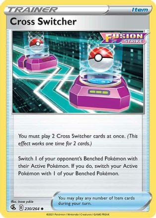'Pokemon - 'Cross Switcher 230/264  - Reverse Holofoil SWSH08 Fusion Strike - Uncommon