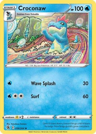 'Pokemon - 'Croconaw 056/264  SWSH08 Fusion Strike - Uncommon
