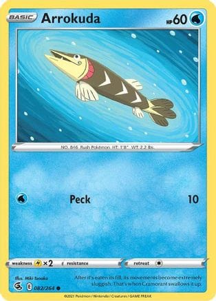 'Pokemon - 'Arrokuda 082/264  - Reverse Holofoil SWSH08 Fusion Strike - Common