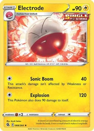 'Pokemon - 'Electrode 088/264  SWSH08 Fusion Strike - Rare