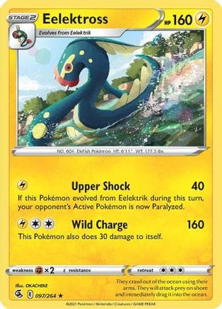 'Pokemon - 'Eelektross 097/264  - Reverse Holofoil SWSH08 Fusion Strike - Rare