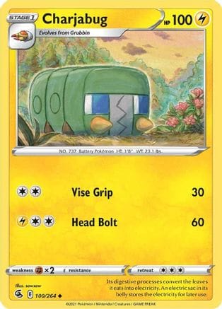 'Pokemon - 'Charjabug 100/264  SWSH08 Fusion Strike - Uncommon