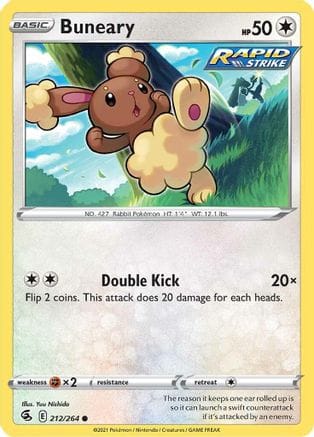 'Pokemon - 'Buneary 212/264  SWSH08 Fusion Strike - Common