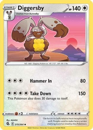 'Pokemon - 'Diggersby 215/264  SWSH08 Fusion Strike - Uncommon