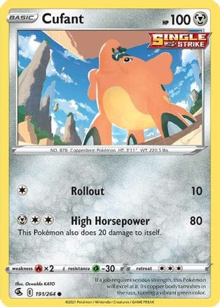 'Pokemon - 'Cufant 191/264  SWSH08 Fusion Strike - Common