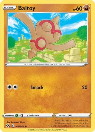'Pokemon - 'Baltoy 144/264  - Reverse Holofoil SWSH08 Fusion Strike - Common