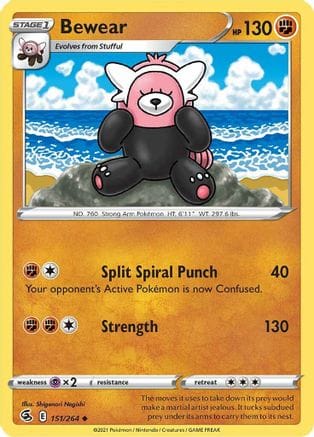 'Pokemon - 'Bewear 151/264  SWSH08 Fusion Strike - Uncommon