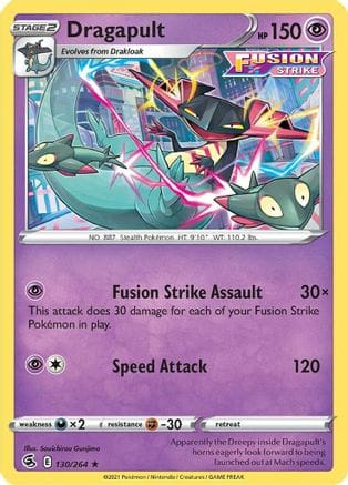 'Pokemon - 'Dragapult 130/264  Deck Exclusives - Rare